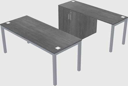 Parallel desk + cabinet