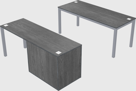 Parallel desk + cabinet