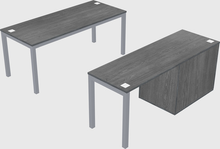 Parallel desk + cabinet