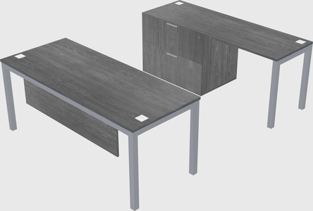 Parallel desk + file cabinet