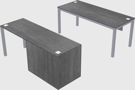 Parallel desk + file cabinet