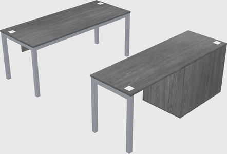 Parallel desk + file cabinet