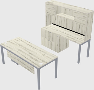 Parallel desk + file cabinet