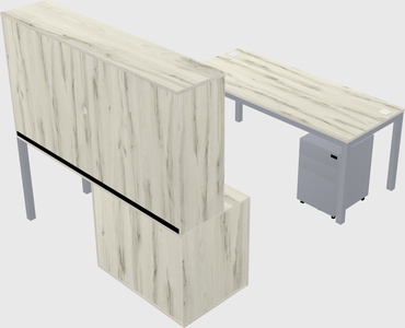 Parallel desk + file cabinet