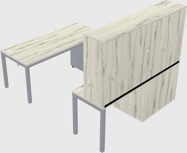 Parallel desk + file cabinet
