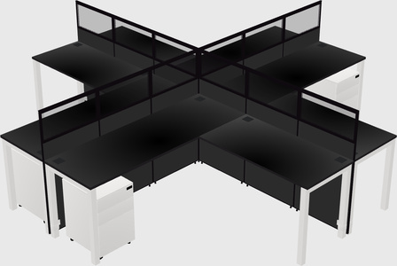 Shared l-shaped cubicles