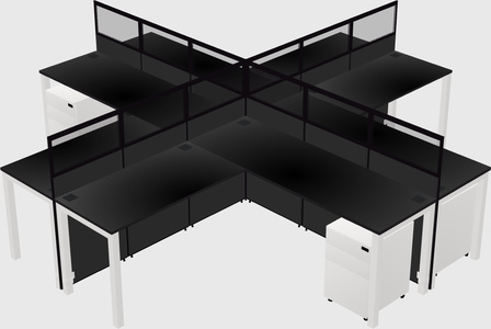 Shared l-shaped cubicles