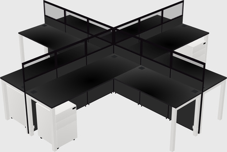 Shared l-shaped cubicles