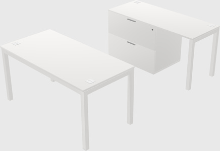 Parallel desk + file cabinet
