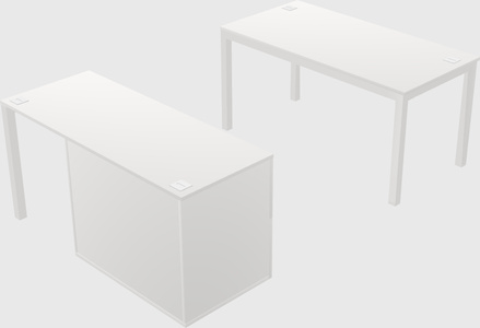 Parallel desk + file cabinet