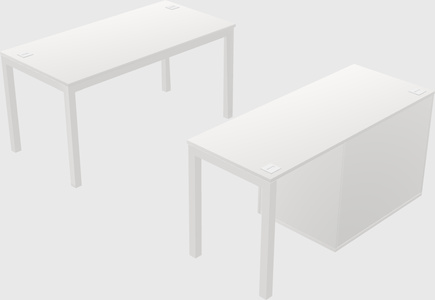 Parallel desk + file cabinet