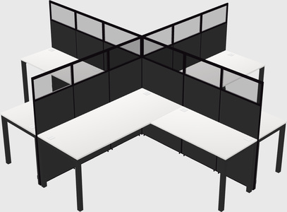Shared l-shaped cubicles