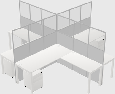 Shared l-shaped cubicles