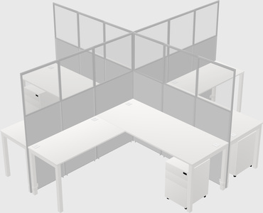 Shared l-shaped cubicles