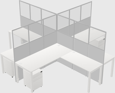 Shared l-shaped cubicles