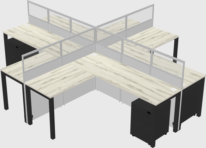 Shared l-shaped cubicles