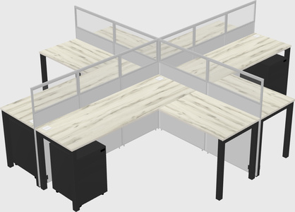 Shared l-shaped cubicles