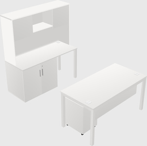 Parallel desk + cabinet