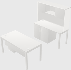 Parallel desk + cabinet