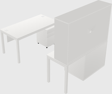 Parallel desk + cabinet