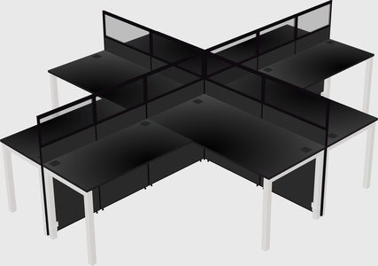 Shared l-shaped cubicles