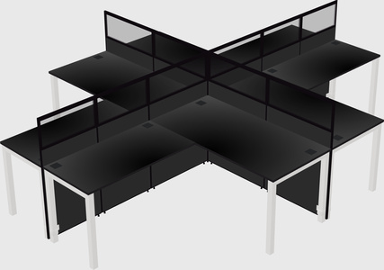 Shared l-shaped cubicles