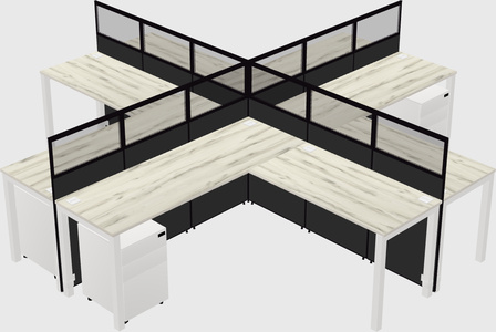 Shared l-shaped cubicles