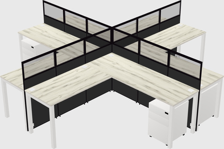 Shared l-shaped cubicles