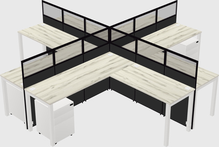 Shared l-shaped cubicles