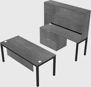 Parallel desk + file cabinet