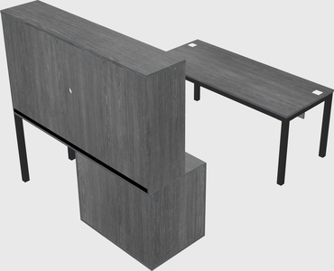 Parallel desk + file cabinet