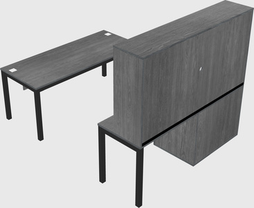 Parallel desk + file cabinet