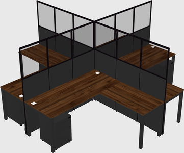 Shared l-shaped cubicles