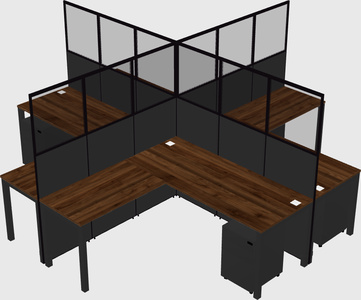 Shared l-shaped cubicles