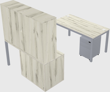Parallel desk + cabinet