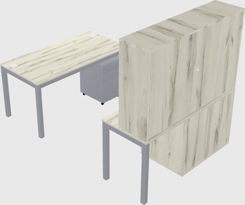 Parallel desk + cabinet