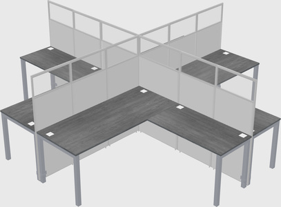 Shared l-shaped cubicles