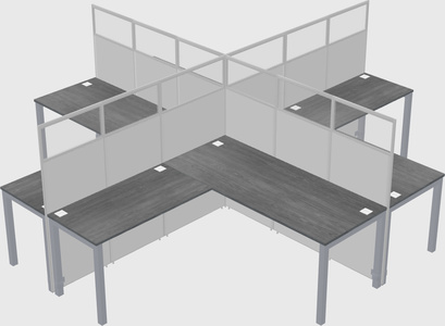 Shared l-shaped cubicles