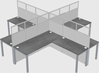 Shared l-shaped cubicles