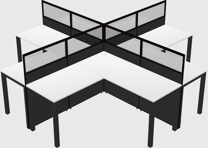 Shared l-shaped cubicles