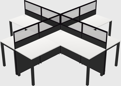 Shared l-shaped cubicles