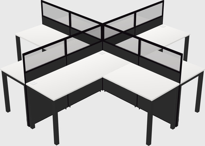 Shared l-shaped cubicles
