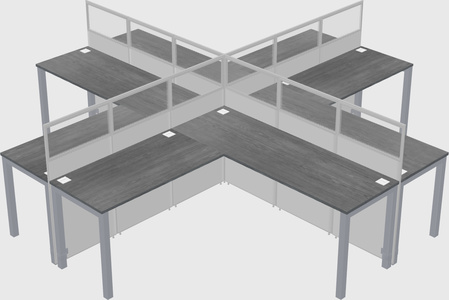 Shared l-shaped cubicles