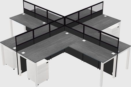 Shared l-shaped cubicles