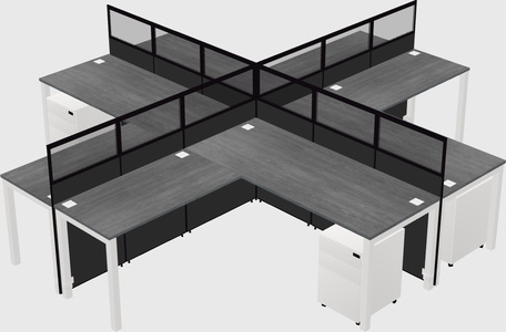 Shared l-shaped cubicles