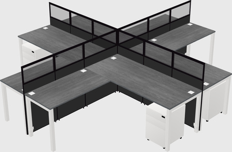 Shared l-shaped cubicles