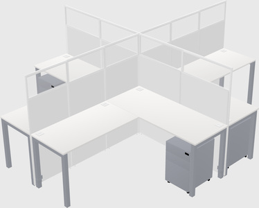 Shared l-shaped cubicles