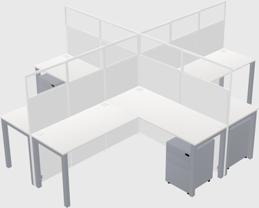 Shared l-shaped cubicles