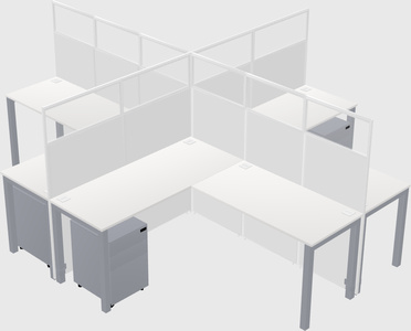 Shared l-shaped cubicles