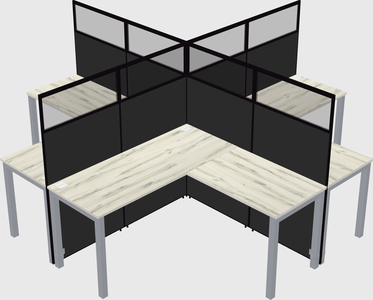 Shared l-shaped cubicles